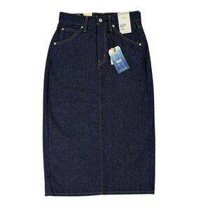 Levi’s Premium High-Rise Denim Midi Skirt NWT (XS / Size 2 / 26 Dark Wash)